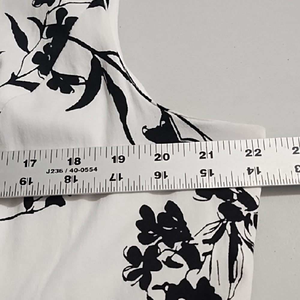 Fit N Flare Retro Black and White Sleeveless Cotton Stretch Dress 22W - Picture 5 of 13